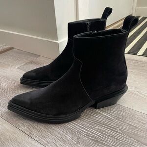 Balenciaga Santiag Suede Leather Western Cowboy Boots Ankle Booties Size 39